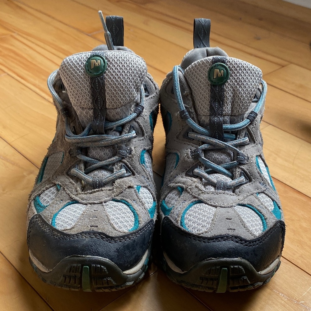 Merrell Gray and Teal Athletic Shoes
